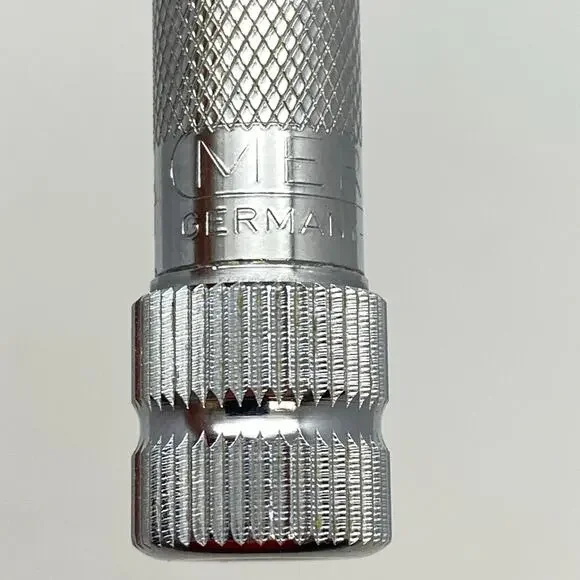Vintage MERKUR Germany Chrome Double Edge Twist Handle Razor + Gillette Blades